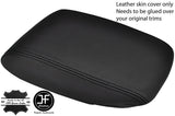 BLACK STITCH TOP GRAIN LEATHER ARMREST COVER FITS NISSAN PULSAR 2014-2019