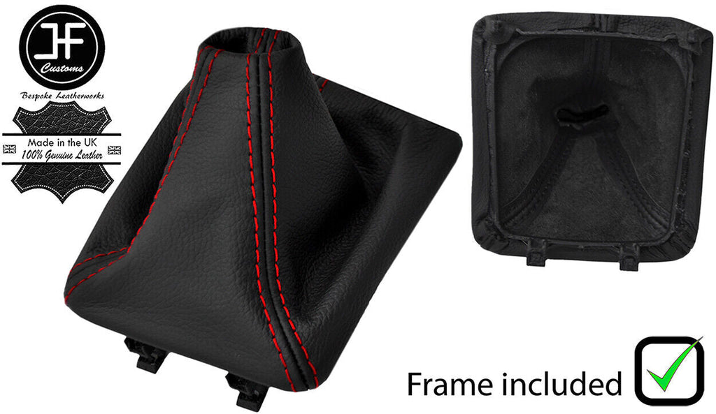 RED STITCH LEATHER GEAR GAITER+PLASTIC FRAME FOR PORSCHE BOXSTER 981 12-19