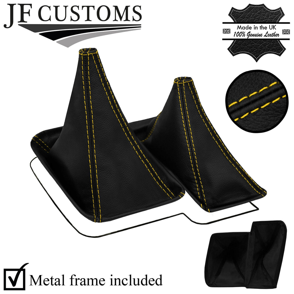 YELLOW STITCH TOP-GRAIN LEATHER GEAR + METAL FRAME FITS NISSAN PATROL Y61 97-13
