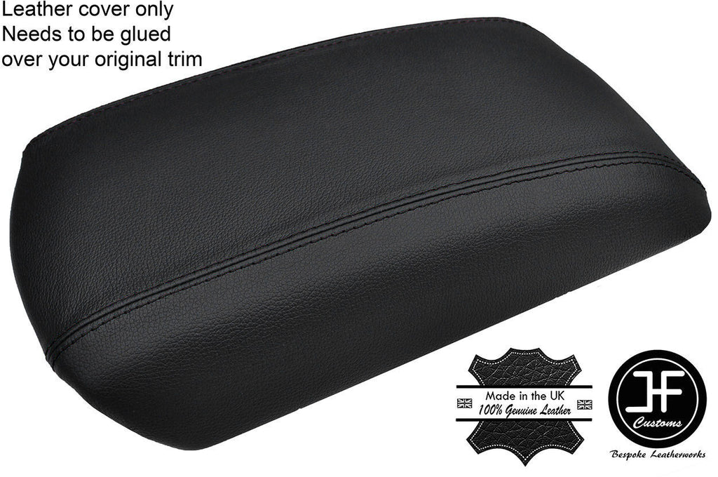 BLACK STITCHING ARMREST LID COVER REAL LEATHER FITS FORD GALAXY MK4 2015-2017