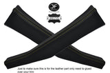 YELLOW STITCH 2X UPPER DOOR SILL TRIM LEATHER COVERS FITS CORVETTE C4 1990-1996