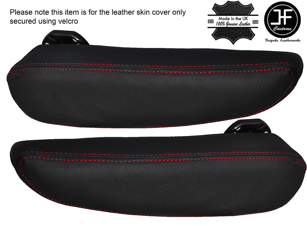 RED STITCH 2X SEAT ARMREST LEATHER COVERS FITS CITROEN C4 GRAND PICASSO 13-16