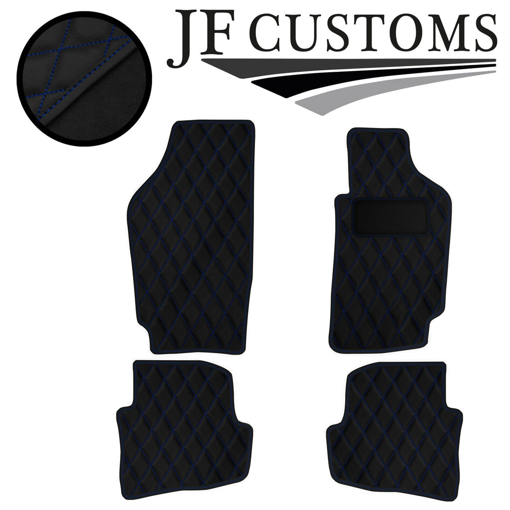 BLUE DIAMOND STITCH VINYL 4XTAILORED FLOOR CARPET FOR VW FOX 06-20 JF1