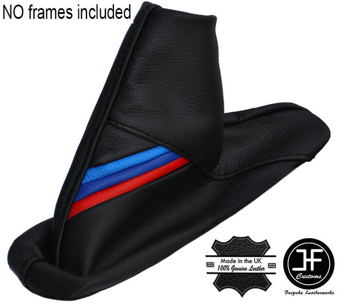 BLACK STITCH TRI STRIPE LEATHER HANDBRAKE GAITER FITS BMW E36 E46 1992-2005