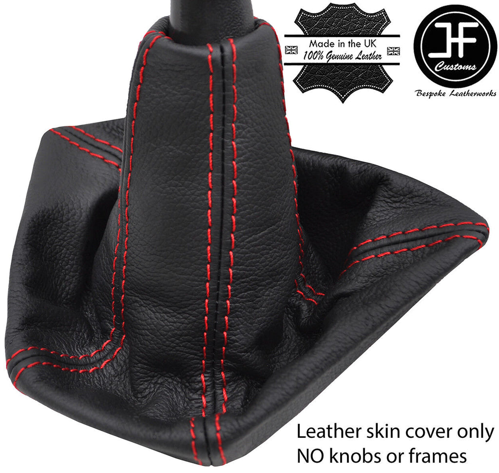 RED STITCHING TOP GRAIN LEATHER MANUAL GEAR GAITER FOR FIAT DOBLO CARGO 01-10