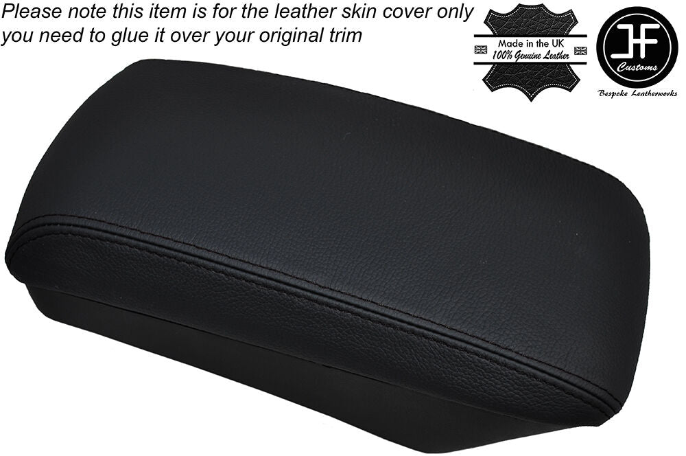 BLACK STITCHING ARMREST LID LEATHER SKIN COVER FITS KIA CEED 2006-2012