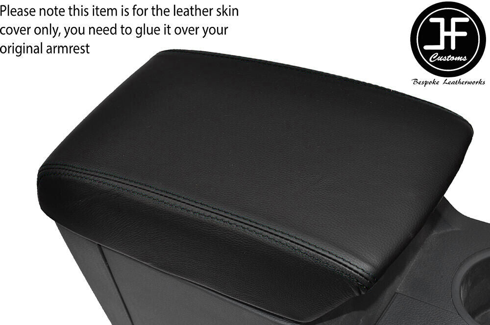 BLACK STITCHING REAL LEATHER ARMREST COVER FITS MAZDA BT-50 BT 50  2011-2019