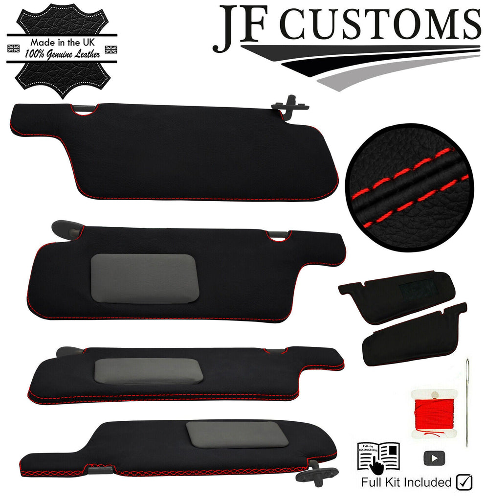 RED CROSS STITCH 2X SUN VISOR COVERS FOR NISSAN SKYLINE R33 GTR GT-T 93-98