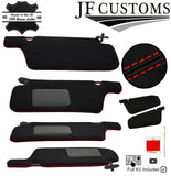RED CROSS STITCH 2X SUN VISOR COVERS FOR NISSAN SKYLINE R33 GTR GT-T 93-98