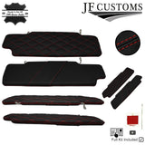 JF2 D RED CROSS DIAMOND STITCH 2X SUN VISOR COVERS FOR LAND ROVER DEFENDER 07-14