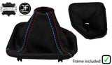 RED & TRI STITCH LEATHER GEAR GAITER+PLASTIC FRAME FITS BMW 5 SERIES E39 95-03