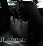 RED STITCH LEATHER PLASTIC CAR SEAT HOOK HANGER FOR LAND ROVER DEFENDER 07-19