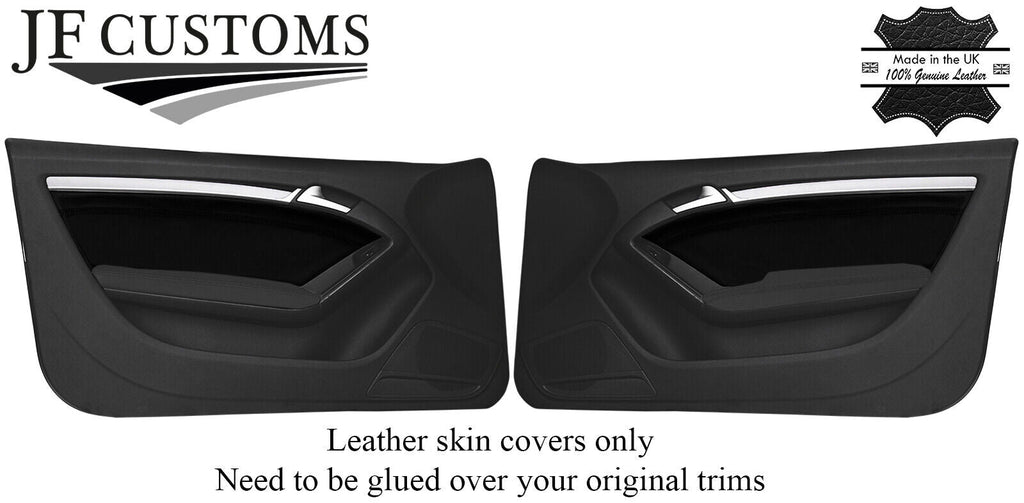 BLACK STITCH NAPPA LEATHER 2X FRONT DOOR TRIMS FITS AUDI A5 8F S5 CABRIO 09-16