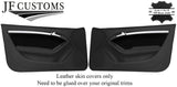 BLACK STITCH NAPPA LEATHER 2X FRONT DOOR TRIMS FITS AUDI A5 8F S5 CABRIO 09-16