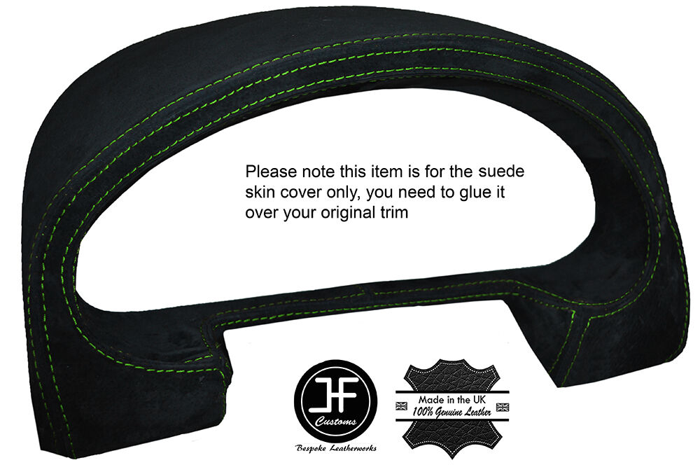 GREEN STITCH SPEEDO GAUGE HOOD SUEDE COVER FITS MAZDA MX5 MK2 NB 1998-2005