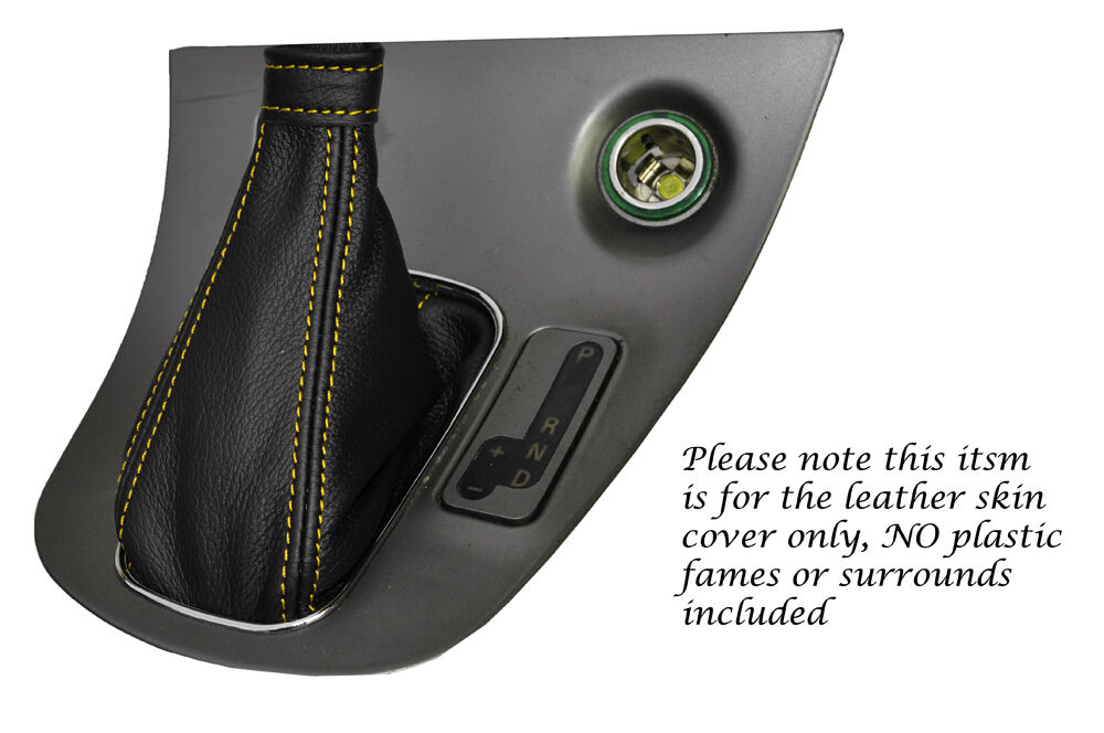 YELLOW STITCH LEATHER AUTO AUTOMATIC GEAR GAITER FITS ALFA ROMEO 166 1998-2003