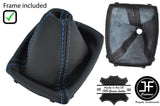 BLUE STITCH 6 SPEED LEATHER GEAR GAITER + PLASTIC FRAME FOR FORD KUGA 08-2012