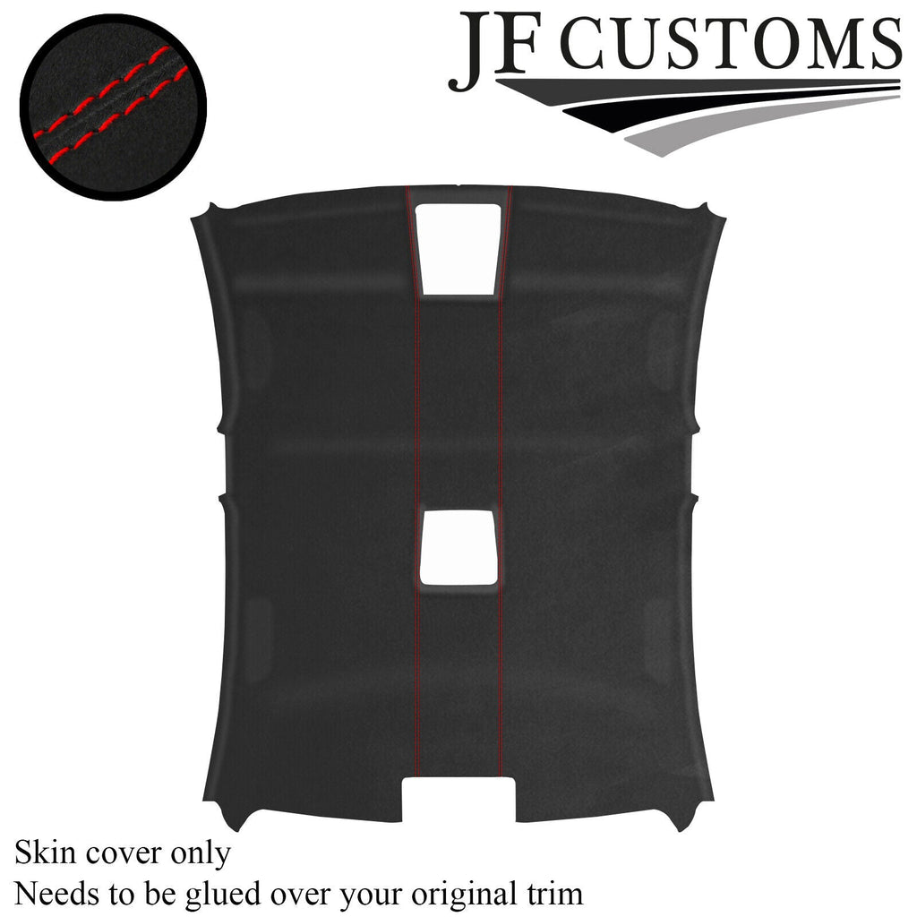 RED STITCH D GREY LUXE SUEDE ROOF HEADLINER COVER FOR BMW 3 E90 SALOON