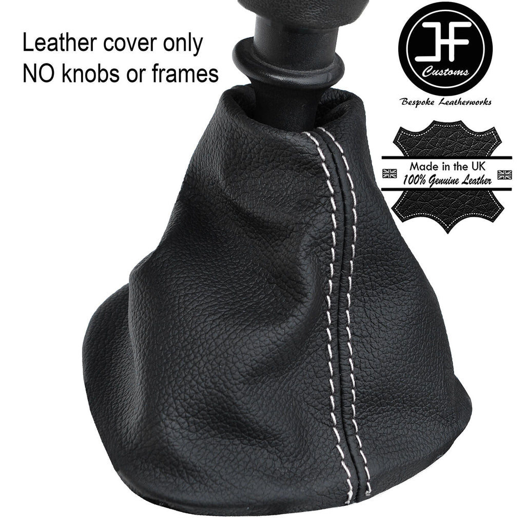 WHITE STITCH TOP GRAIN LEATHER MANUAL GEAR GAITER FITS RENAULT TRAFIC 2001-2014