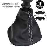 WHITE STITCH TOP GRAIN LEATHER MANUAL GEAR GAITER FITS RENAULT TRAFIC 2001-2014