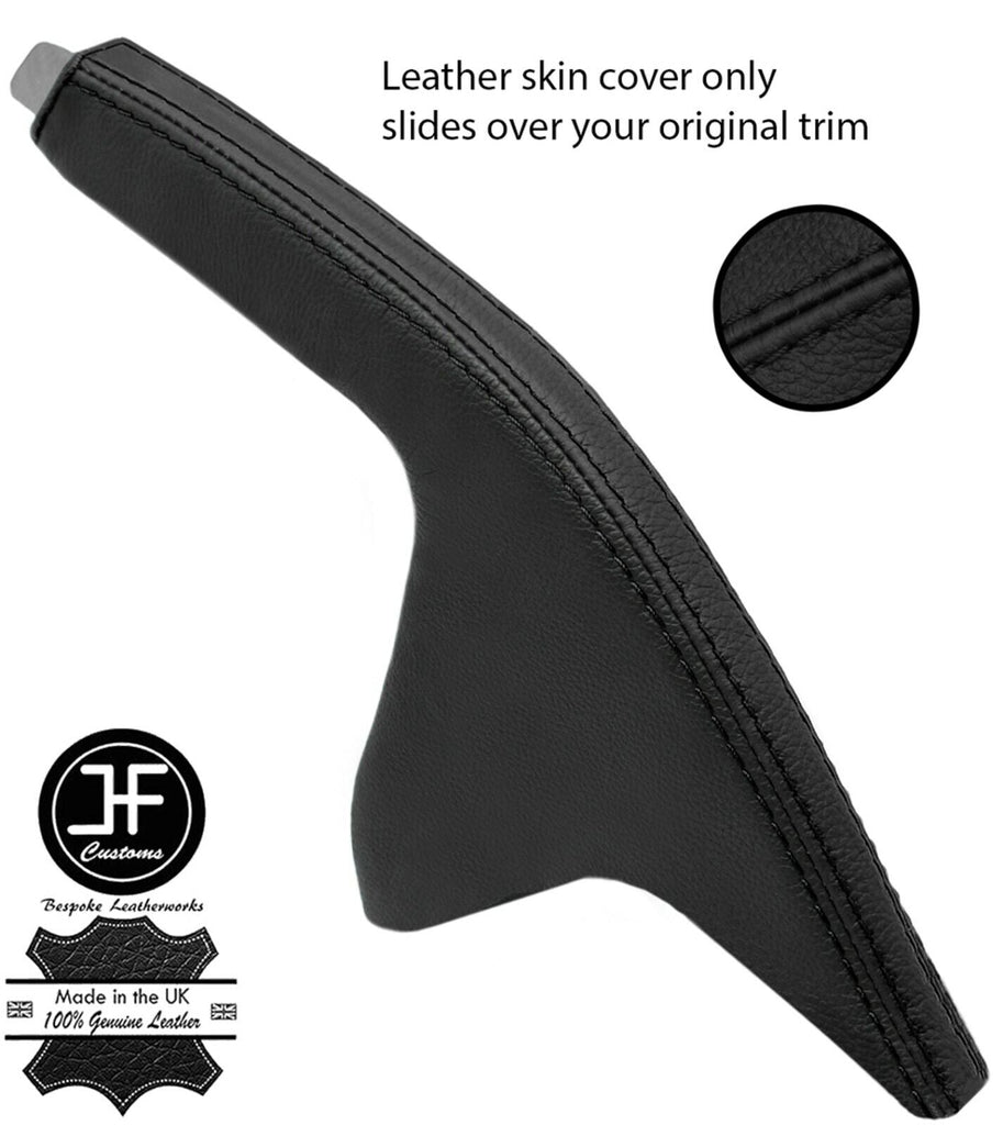 BLACK BLACK REAL LEATHER HANDBRAKE GAITER COVER FITS HONDA ACCORD MK6 1998-2002
