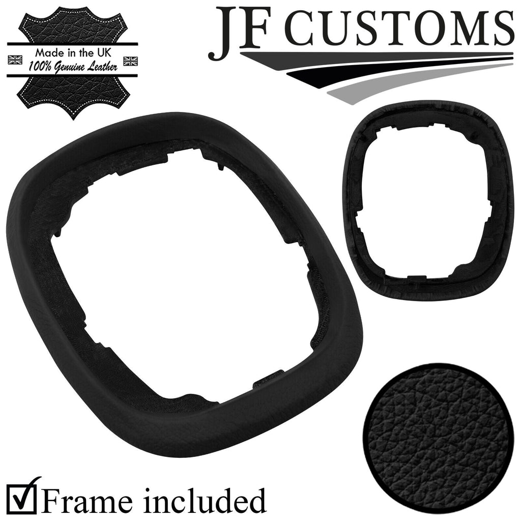 BLACK ITALIAN LEATHER GEAR SURROUND COVER+FRAME FITS FIAT 500 L 13-16 CUSTOM NEW