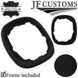 BLACK ITALIAN LEATHER GEAR SURROUND COVER+FRAME FITS FIAT 500 L 13-16 CUSTOM NEW