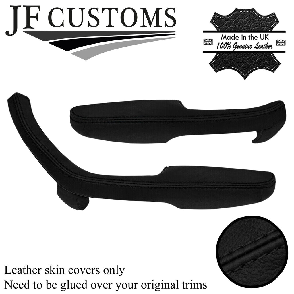 BLACK STITCH LEATHER 2X DOOR HANDLE ARMREST COVER FOR BMW 2002 E10 TI TII TURBO