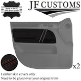 D RED STITCH 2X FRONT DOOR CARD TRIM + HANDLE COVERS FOR VW TOUAREG 02-11 JF1