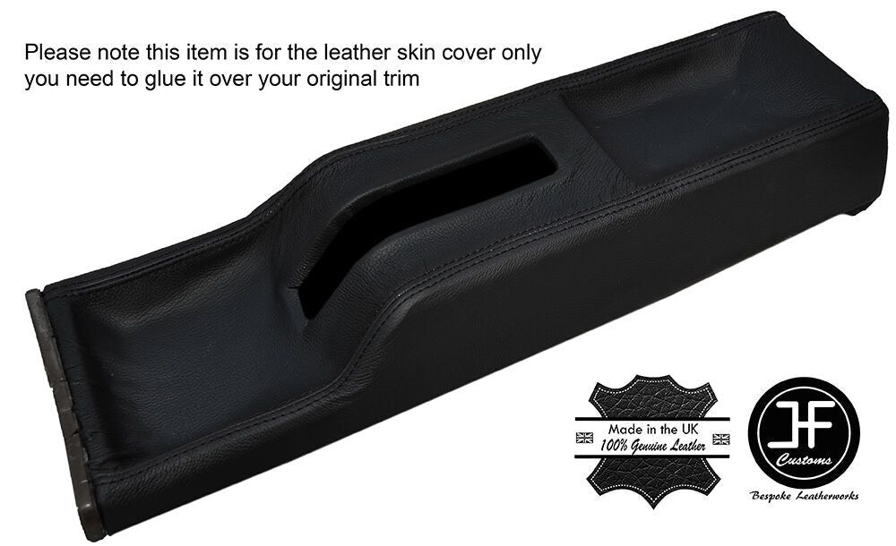 BLACK STITCHING CENTRE CONSOLE LEATHER COVER FITS HILLMAN AVENGER CUSTOM NEW