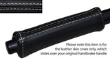 WHITE STITCH HANDBRAKE HANDLE LEATHER SKIN COVER FITS SMART FORTWO 451 07-14