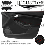 D RED STITCH 2X FRONT DOOR TRIM+CAPPING COVERS FOR FORD FOCUS MK3 11-14 5DR JF1