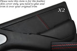 RED STITCH 2X FRONT DOOR CARD TRIM SKIN COVERS FITS NISSAN NAVARA D40 05-10