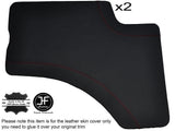 RED STITCHING 2X FRONT DOOR CARD LEATHER COVER FITS BEDFORD TK M TYPE CUSTOM NEW