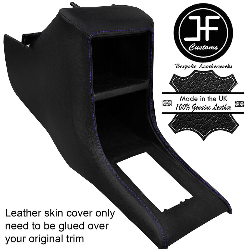 PURPLE STITCH CENTRE CONSOLE REAL LEATHER COVER FITS VW POLO MK2 2 II 86C 90-94