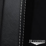 WHITE STITCH LEATHER GLOVE BOX COVER FITS VW T4 TRANSPORTER CARAVELLE CAMPER