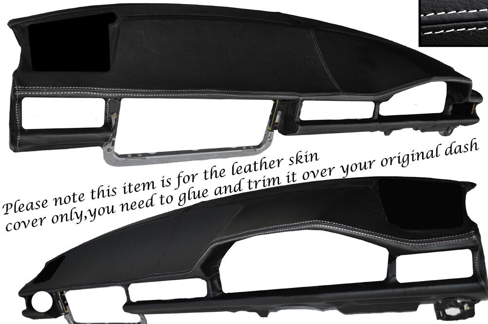 WHITE STITCH DASH DASHBOARD LEATHER SKIN COVER FITS MERCEDES E CLASS W124 83-95