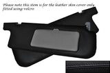 BLACK STITCH 2X SUN VISORS LTHR COVERS FITS MITSUBISHI SHOGUN PAJERO MK2 91-00