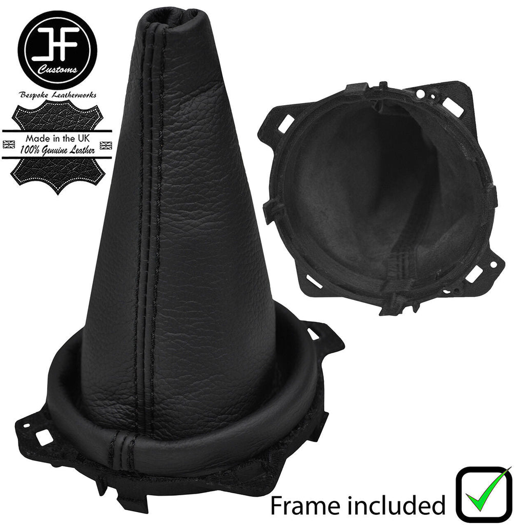 BLACK STITCH LEATHER MANUAL GEAR GAITER+PLASTIC FRAME FITS MG ZR 04-06 FACELIFT