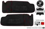 RED CROSS STITCH 2X SUN VISOR LEATHER COVER FOR VW T5 TRANSPORTER 2MIRROR JF1