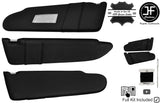 BLACK CROSS STITCH 2X SUN VISOR LEATHER COVERS FITS VW T6 TRANSPORTER 1 MIRROR