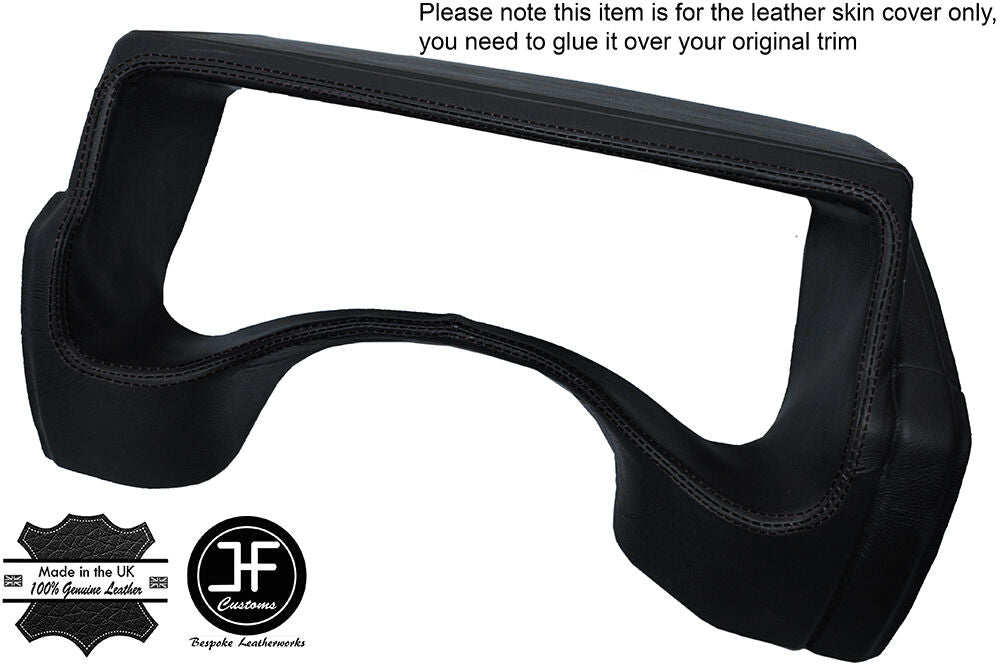 BLACK STITCH INSTRUMENT CLUSTER HOOD LEATHER COVER FITS HUMMER H2 2003-2007