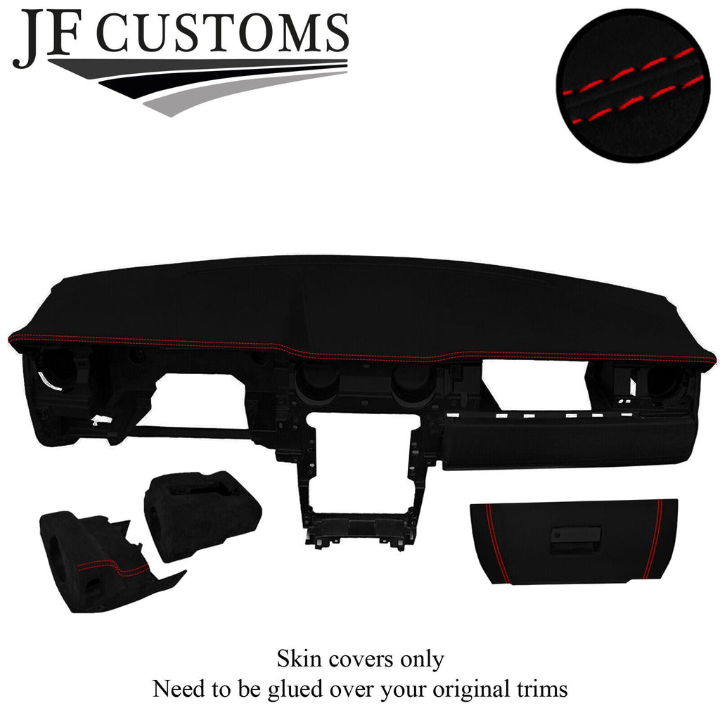 RED STITCH SUEDE COVERS FOR FORD MUSTANG 05-09 FRONT INTERIOR RECOVERY KIT