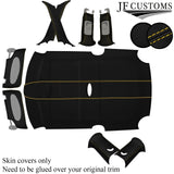 YELLOW STITCH LEATHER+SUEDE COVERS FOR BMW MINI R50 R53 01-06 TOP RECOVERY KIT