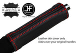 RED STITCH TOP GRAIN LEATHER HANDBRAKE HANDLE COVER FITS FORD MUSTANG 15-17