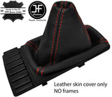 RED STITCHING TOP GRAIN REAL LEATHER GEAR GAITER FITS VW GOLF MK2 1982-1991