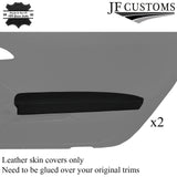 BLACK STITCH NAPPA LEATHER 2X FRONT DOOR ARMREST COVER FOR CARRERA 991 11-16