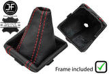 RED STITCH REAL LEATHER GEAR GAITER+PLASTIC FRAME FOR SKODA OCTAVIA MK3 13-17