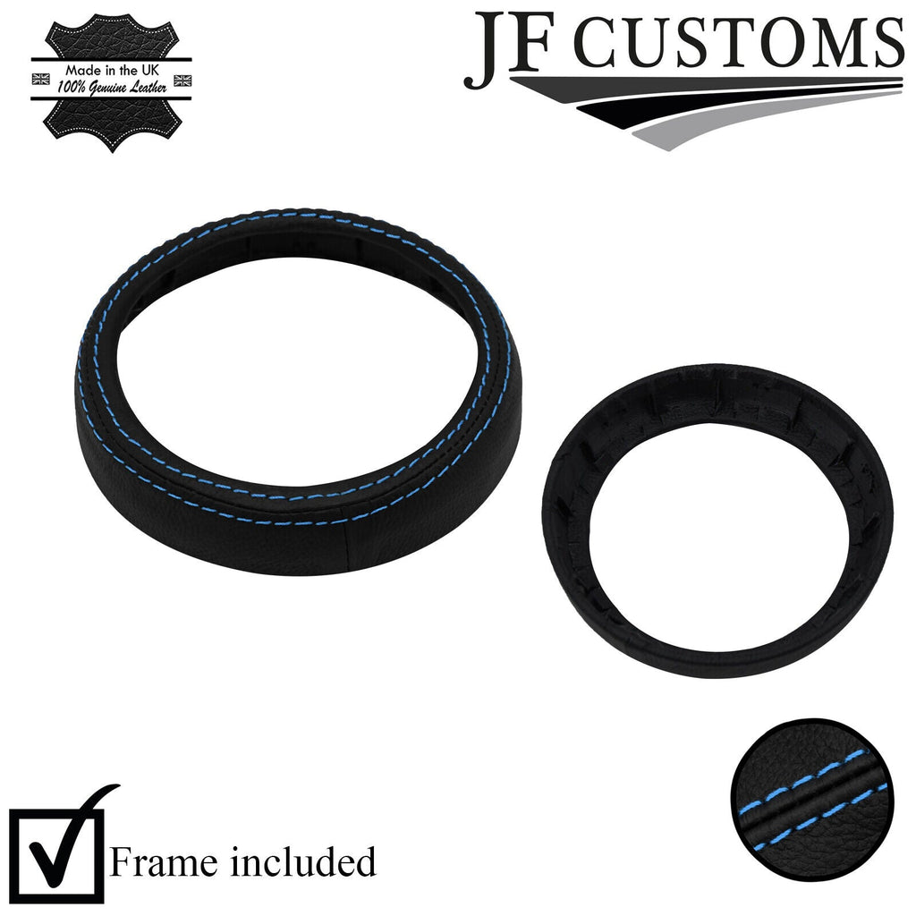 L BLUE STITCH LEATHER GEAR SURROUND COVER + FRAME FOR BMW MINI R50 R52 R53 01-06