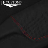 FOR HONDA S2000 D RED STITCH DOOR SILL TRIM COVER PERFORATED & TOP GRAIN LEATHER
